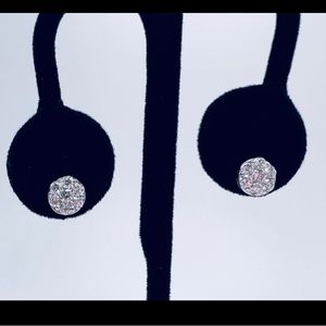 14K diamond earrings. Diamond solitaire setting studs